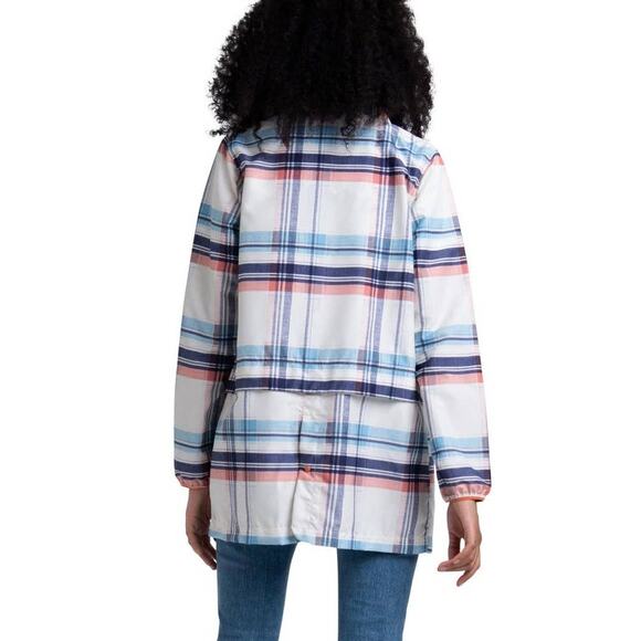 New Herschel Voyager Long Plaid Water Resistant Coach Jacket SMALL - Picture 3 of 6